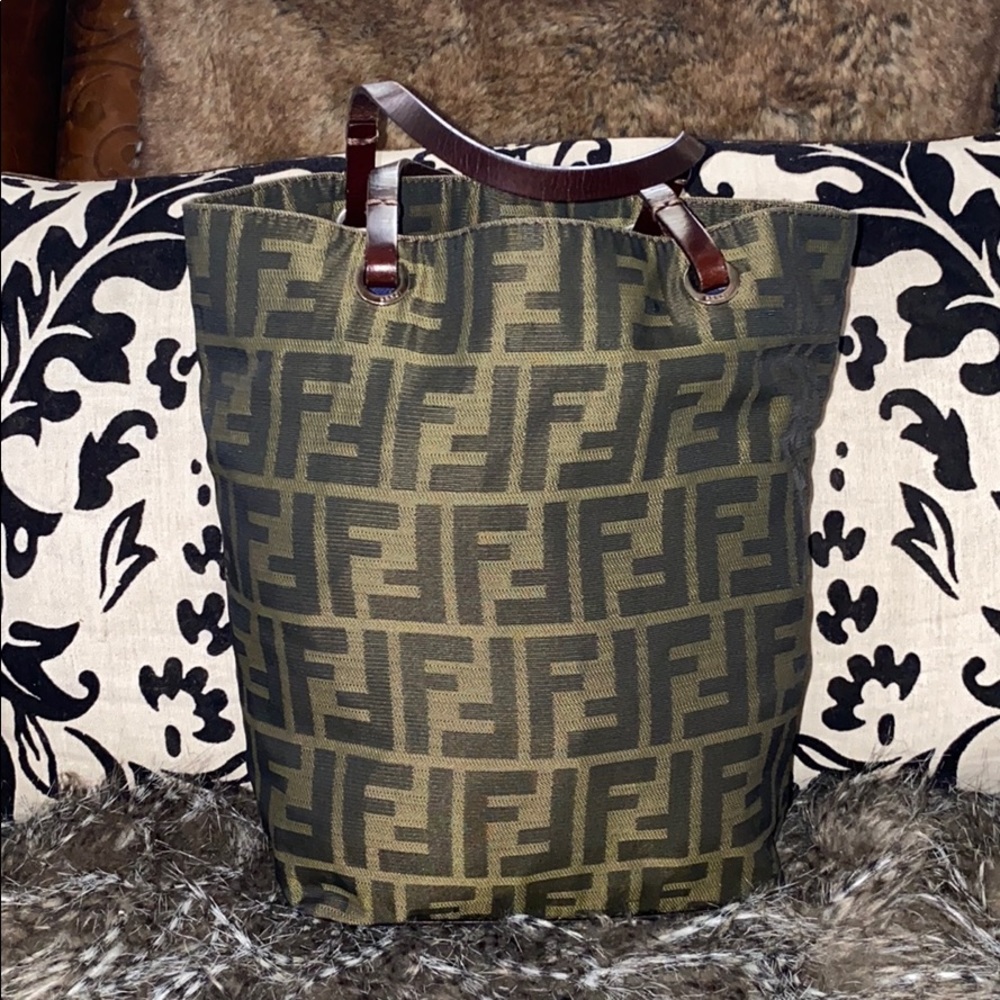 Authentic Fendi Zucca Mini Tote Tobacco